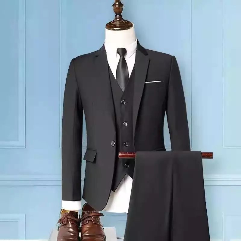 Three-piece Set Men's Korean Style Slim Fit Suit