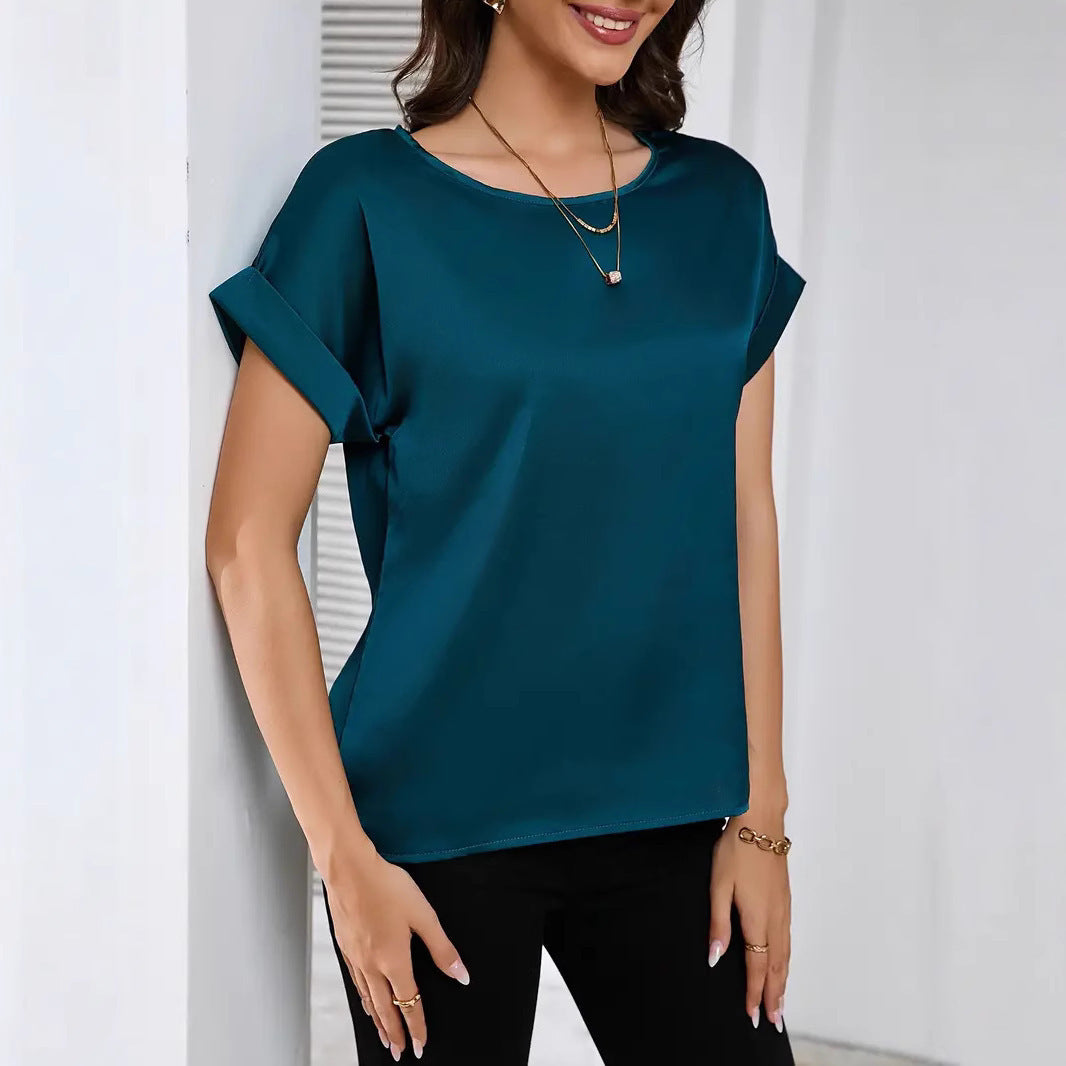 Smooth Surface Short Sleeve Loose