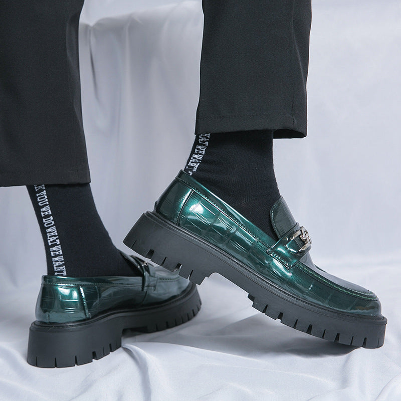 British Style Platform Big Head Workwear Leather Shoes