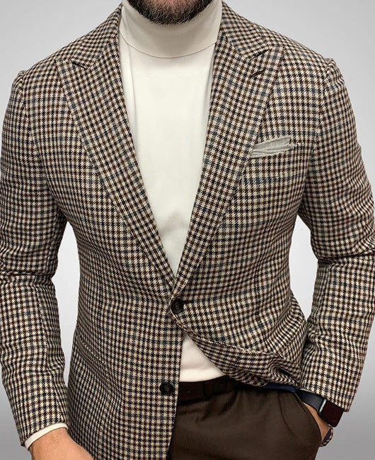 Elegant Men's Two-button Large Pocket Suit Jacket