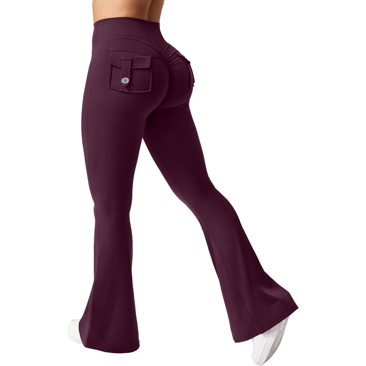 Fitness Peach Hip Pocket Flared Pants