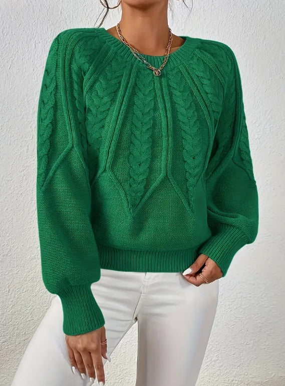 Pullover Sweater Long Sleeve Round Neck Loose Fit Soft