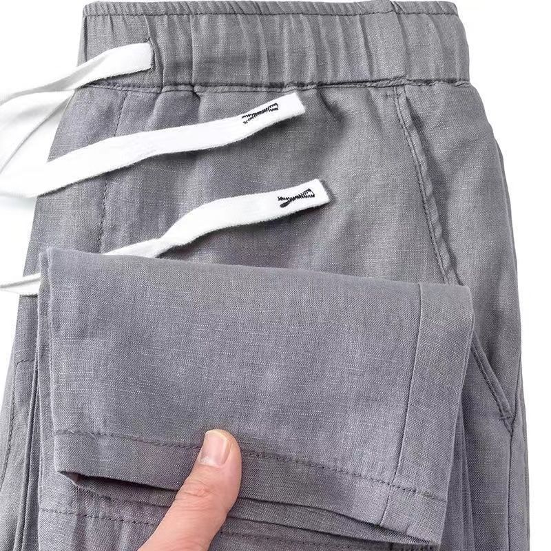 Pure Linen Breathable Elastic Pants