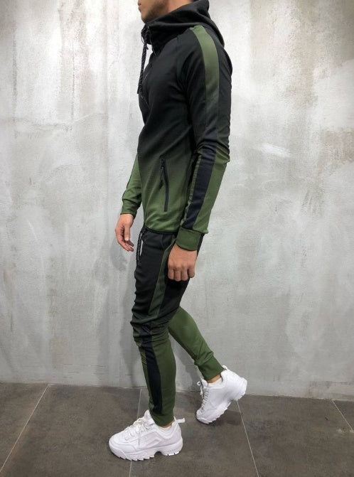 Moomphya Gradient color zipper cardigan men hoodies
