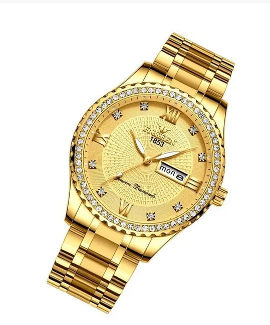 Waterproof Gold Classic Stainless Steel Quartz