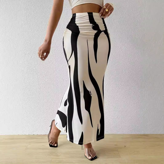 Zebra Pattern Slimming Skirt