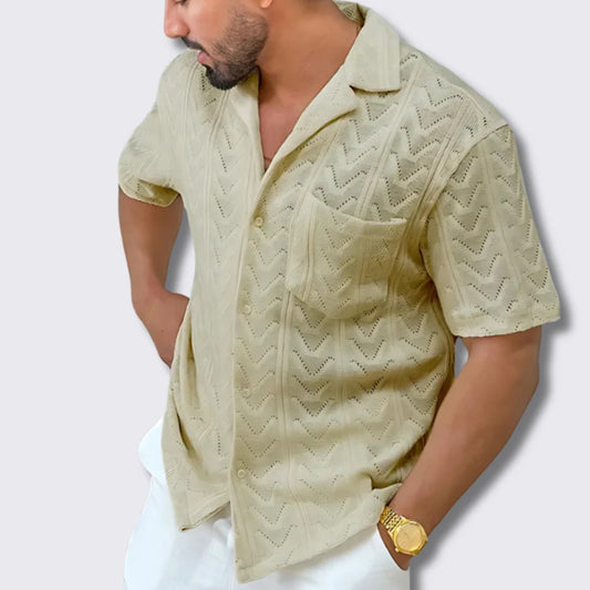 Men's Retro Ethnic Style Home Short Sleeve Shirt