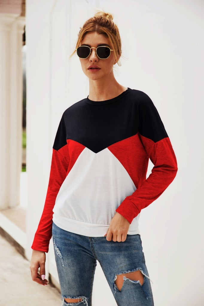 Long-sleeved Stitching T-Shirt