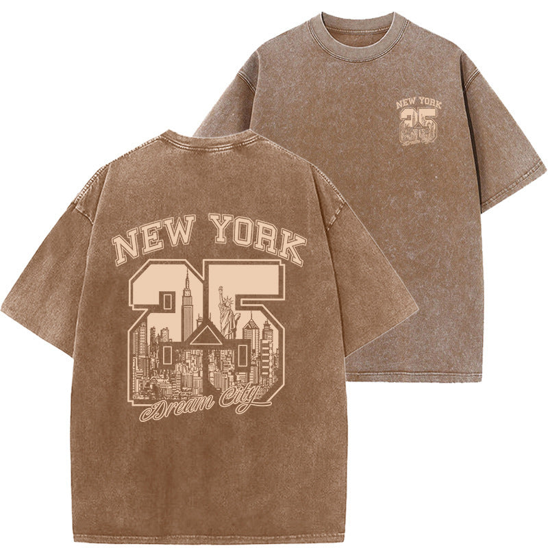 Men's Vintage Washed Short-sleeved T-shirt