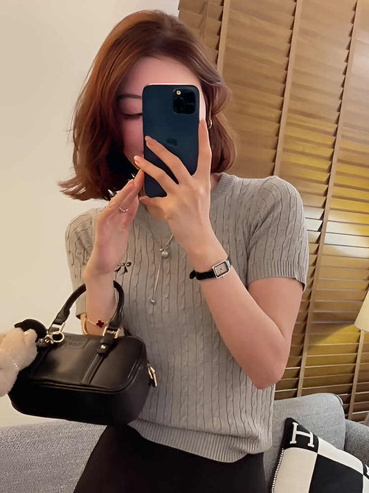 Twist Knitted Short Sleeve