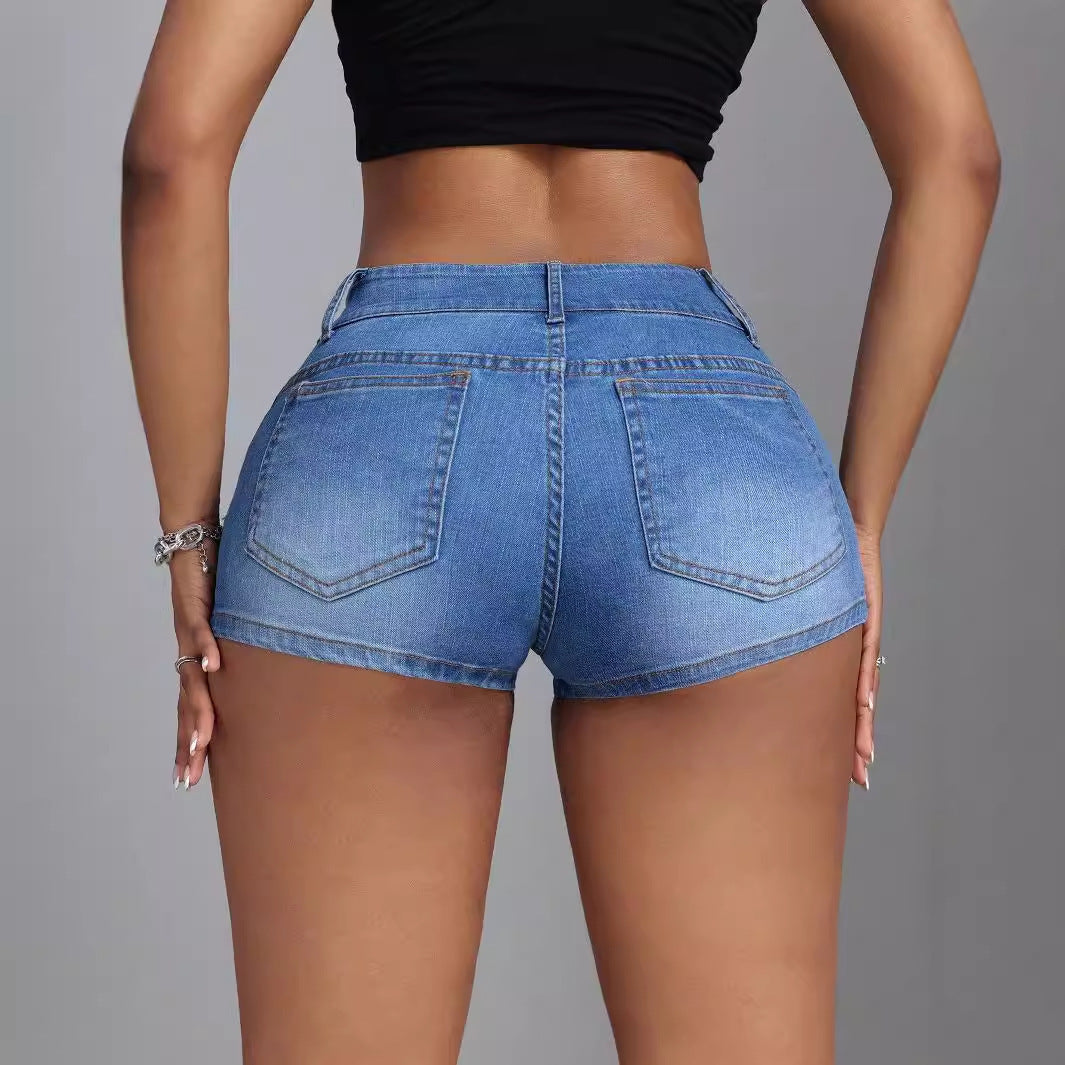 Mid-elastic Denim Women jeans Shorts
