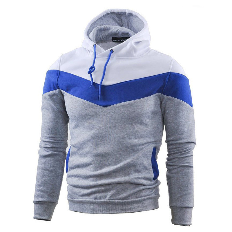 Men Stitching Sports Long-sleeved Hoodie