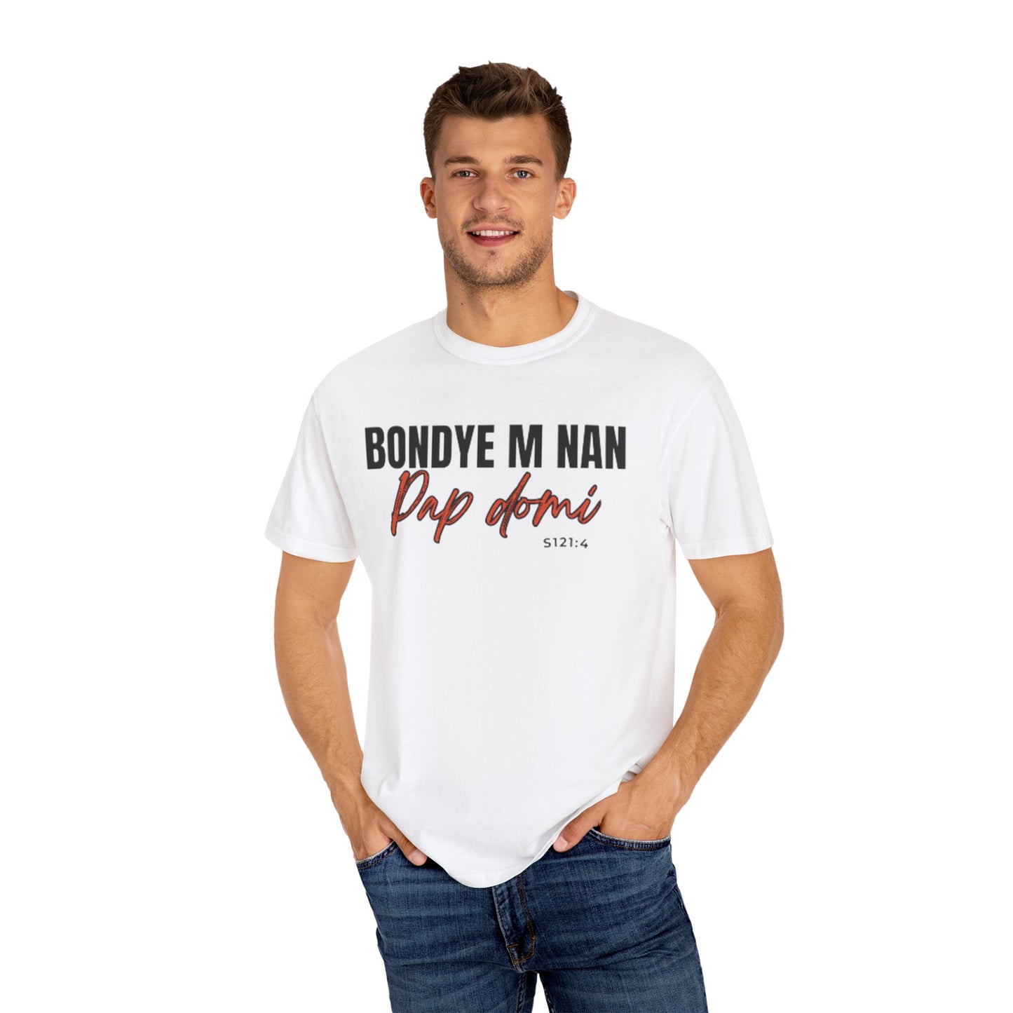 (Black Letters) Bondye m nan pap Domi T-Shirt