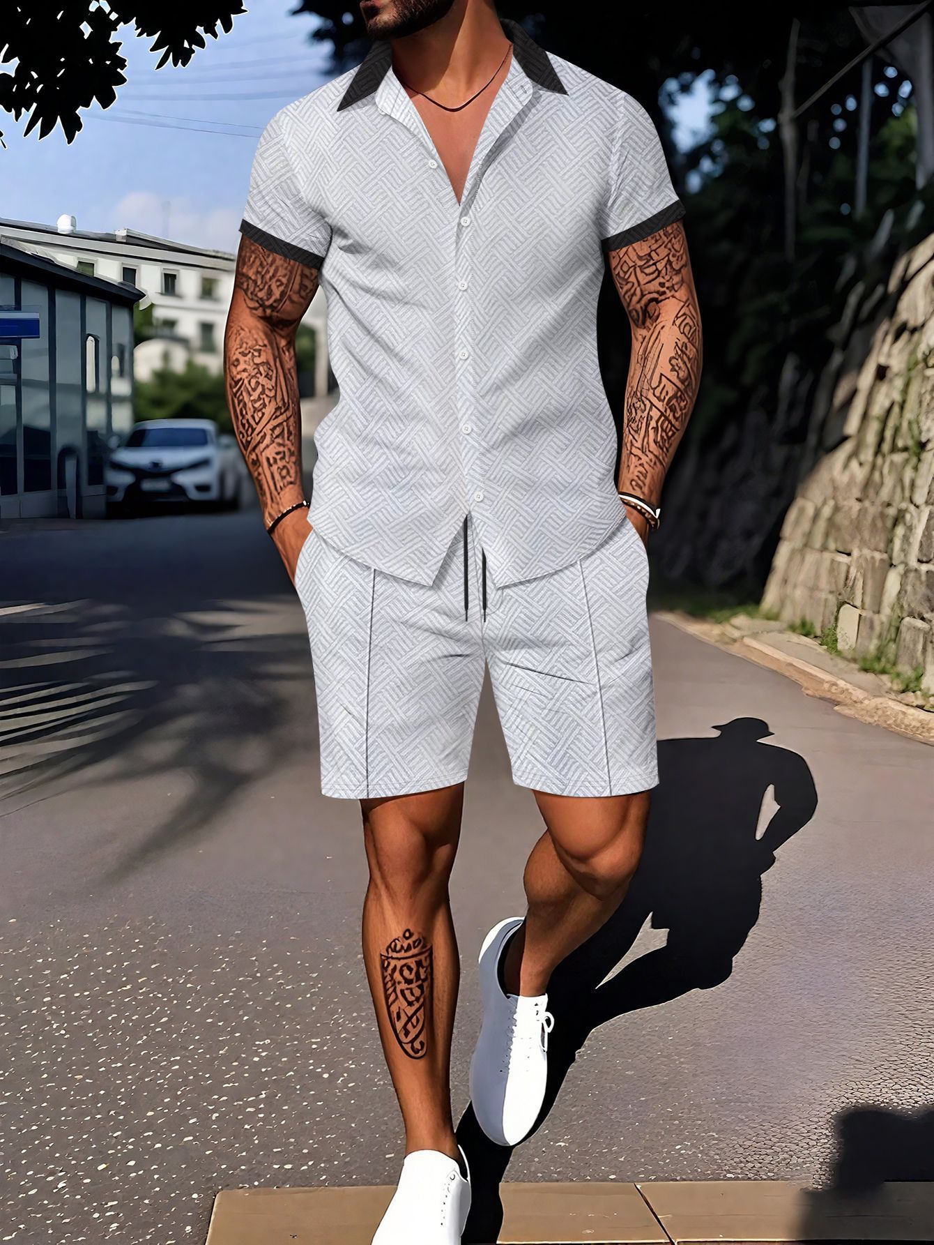 Men's Fashion Short Sleeve Suit
