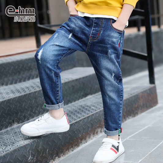 Boys' denim trousers, new style, big children's trousers