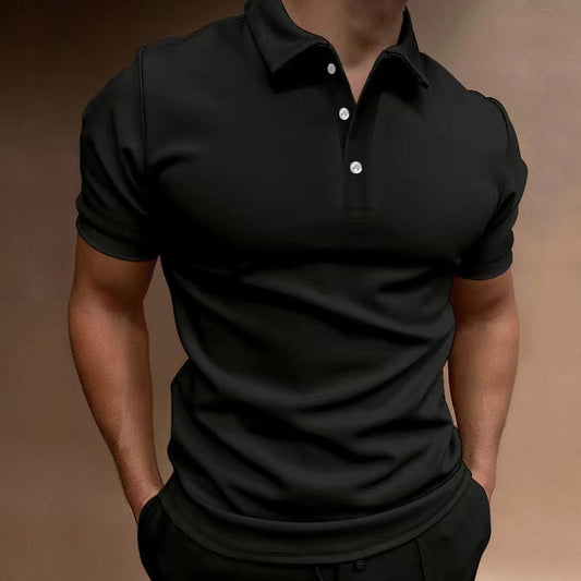 European Men's Button T-shirt