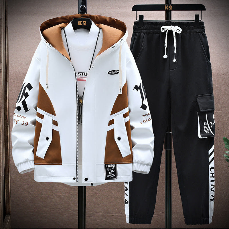 Men's Fall Jacket Trousers Leisure Set