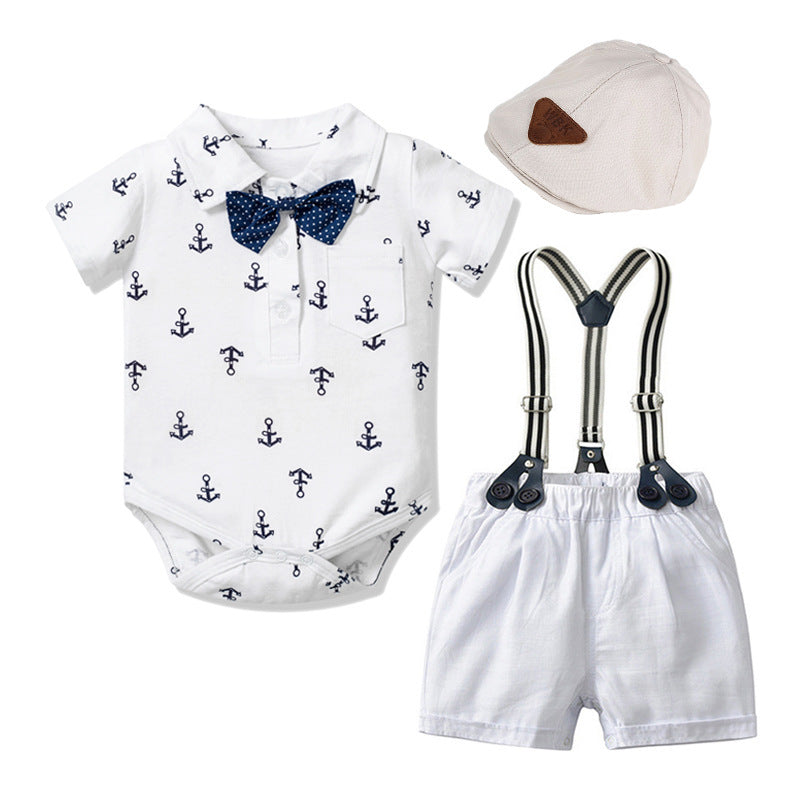 Baby Boy Gentleman Clothes Triangle Romper