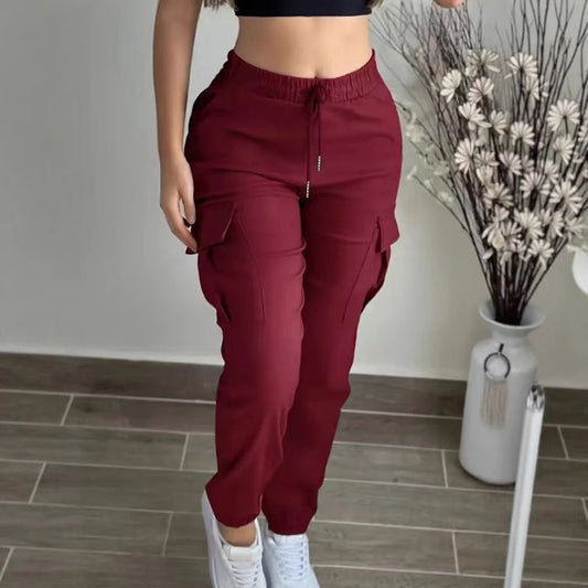 Fashion Drawstring Leisure Cargo Trousers