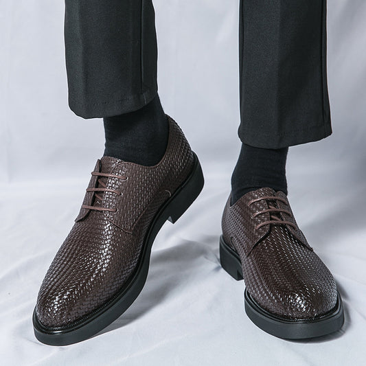 Woven Leather Men Shoes British Shoes