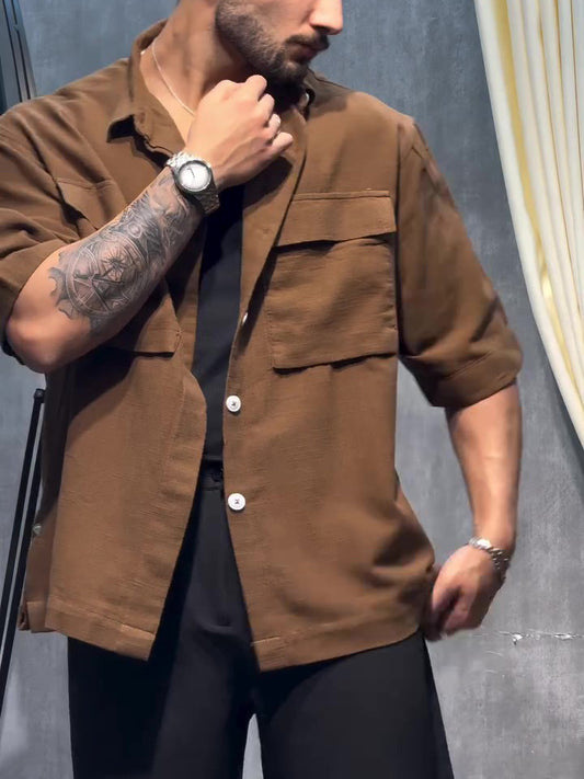 Casual Pocket Short Sleeve Shirt