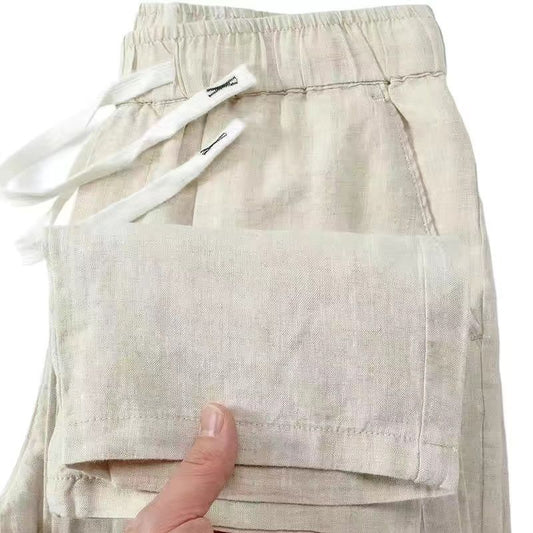Pure Linen Breathable Elastic Pants