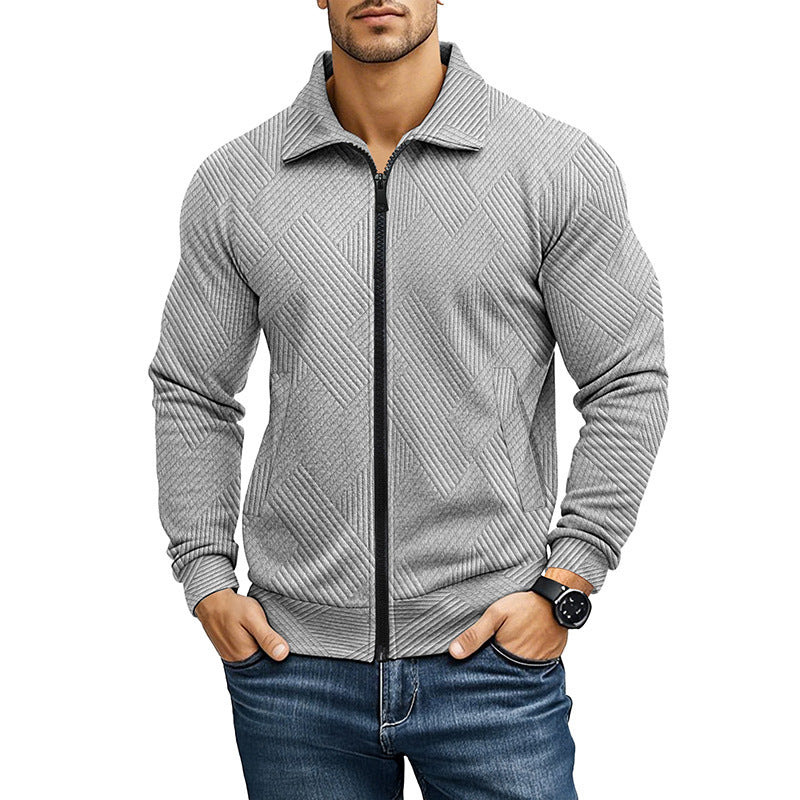 Men's Jacket Waffle Turn-down Collar Coat