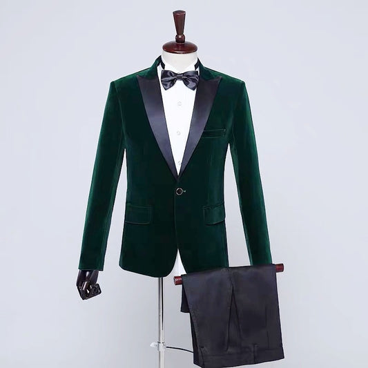 Men's Stage Performance Suit Velvet Jacket