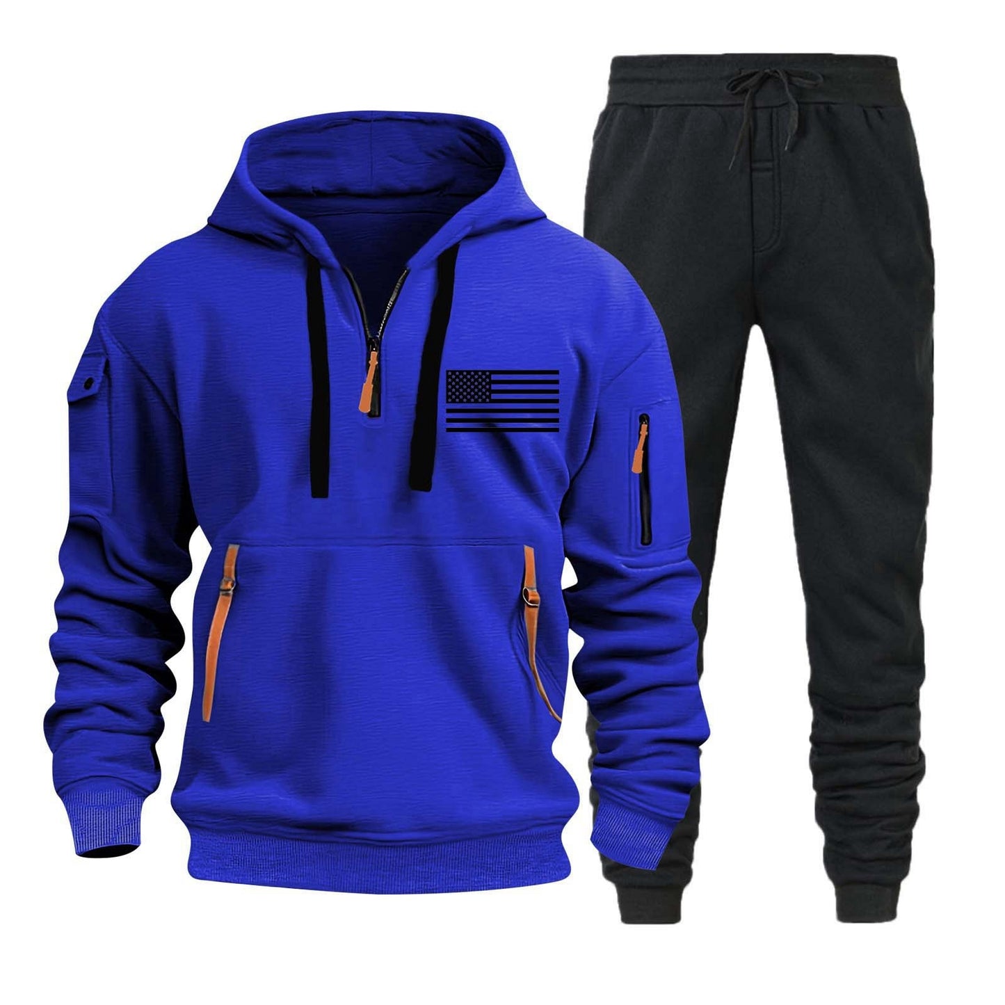 Hoodie Zipper Multi-pocket Pullover Suit