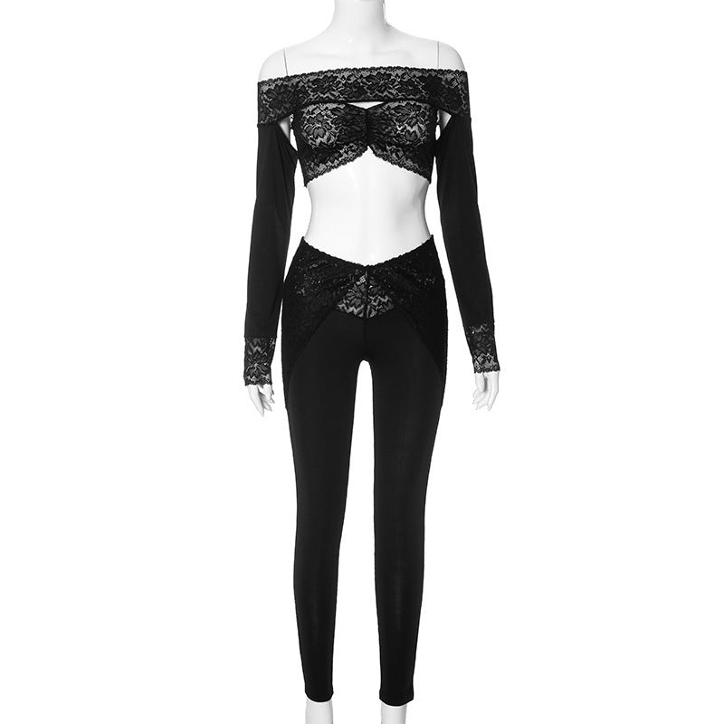 Tops Low Waist Tights Lace Suit