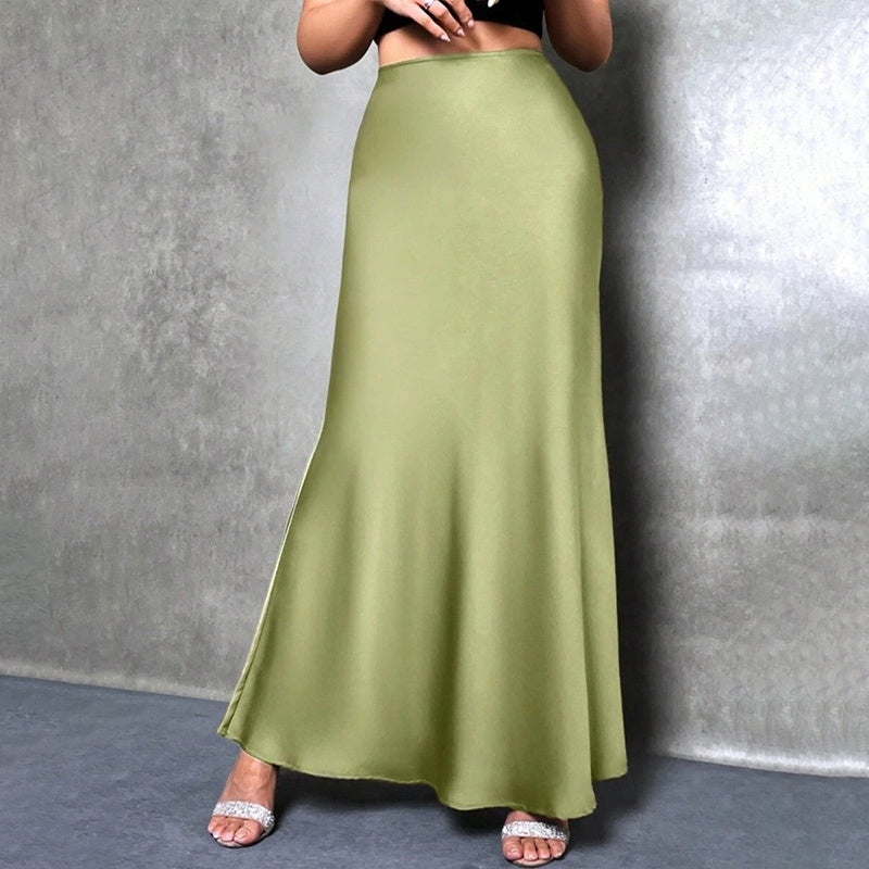 Women's Waist Flared Midi Cocktail Party Wedding Long Skirt