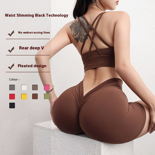Three Points Peach Nude Workout Pants