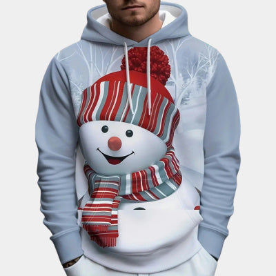 Men's Cartoon Snowman Hooded