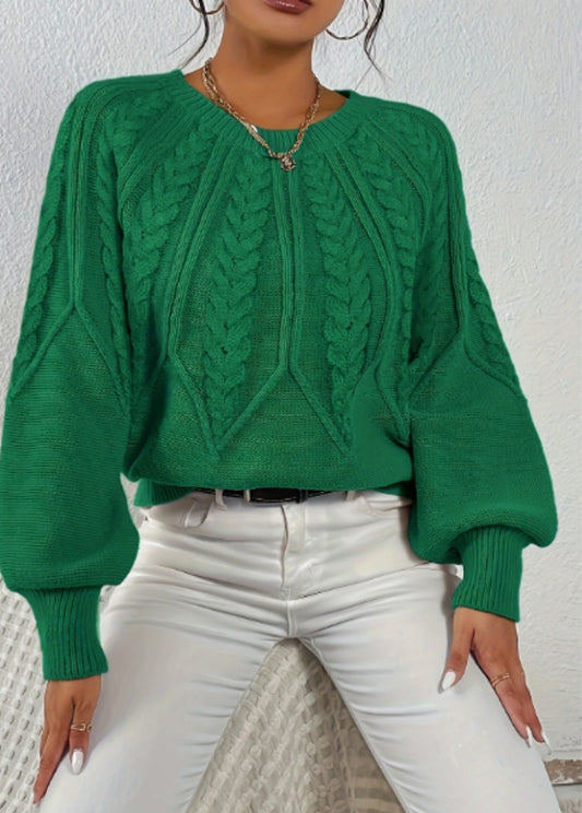 Pullover Sweater Long Sleeve Round Neck Loose Fit Soft