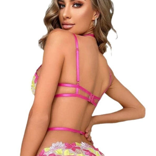 Women's Metal Chain Stitching Underwear Suit