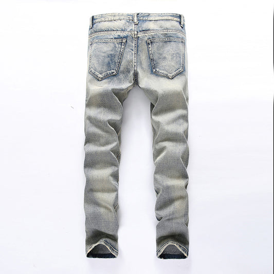 Men's Ripped Jeans Straight Slim Fit