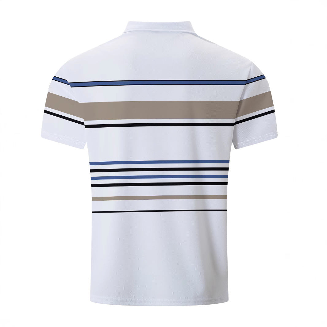 Men's Striped Short Sleeve Casual Loose T-shirt
