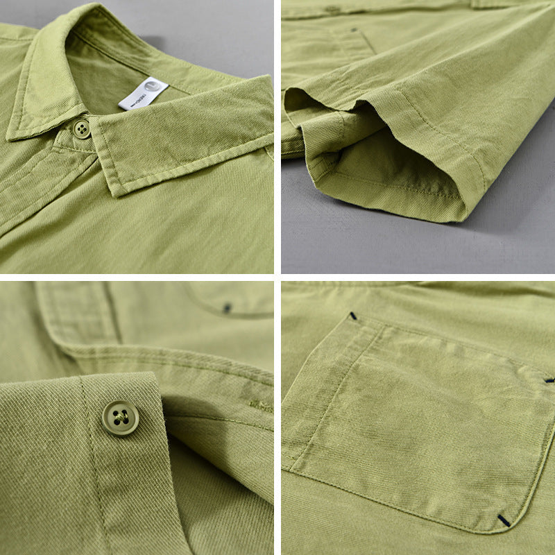 Men's Short-sleeved Cotton Shirt