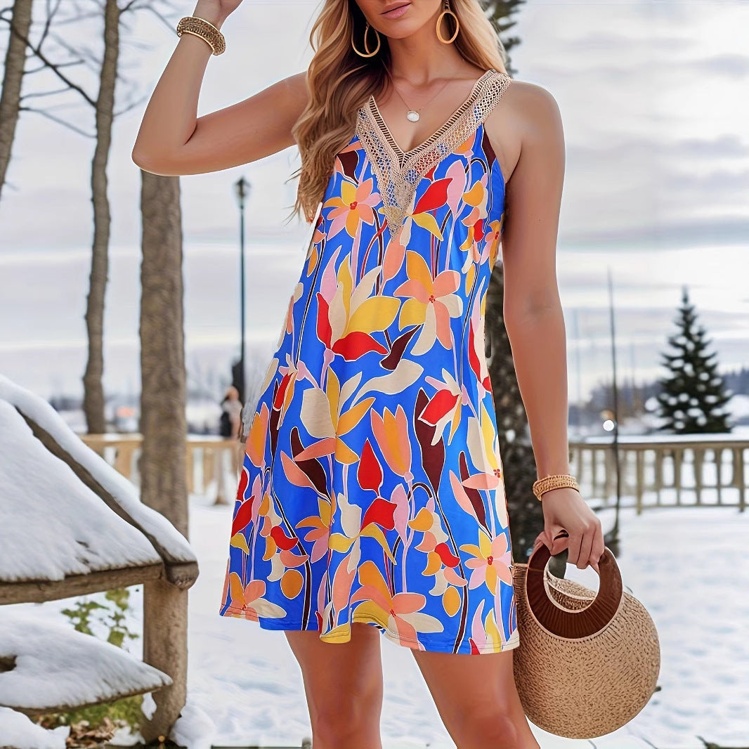 Ladie's Summer Beach Lace Tank Dress