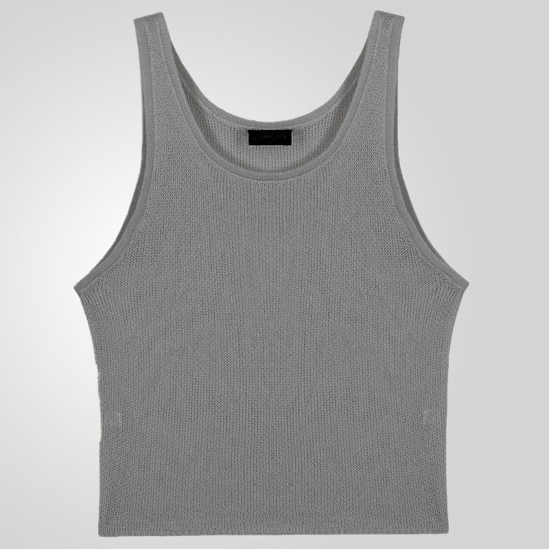 Loose Knitted New Men's Sleeveless Knitwear Top