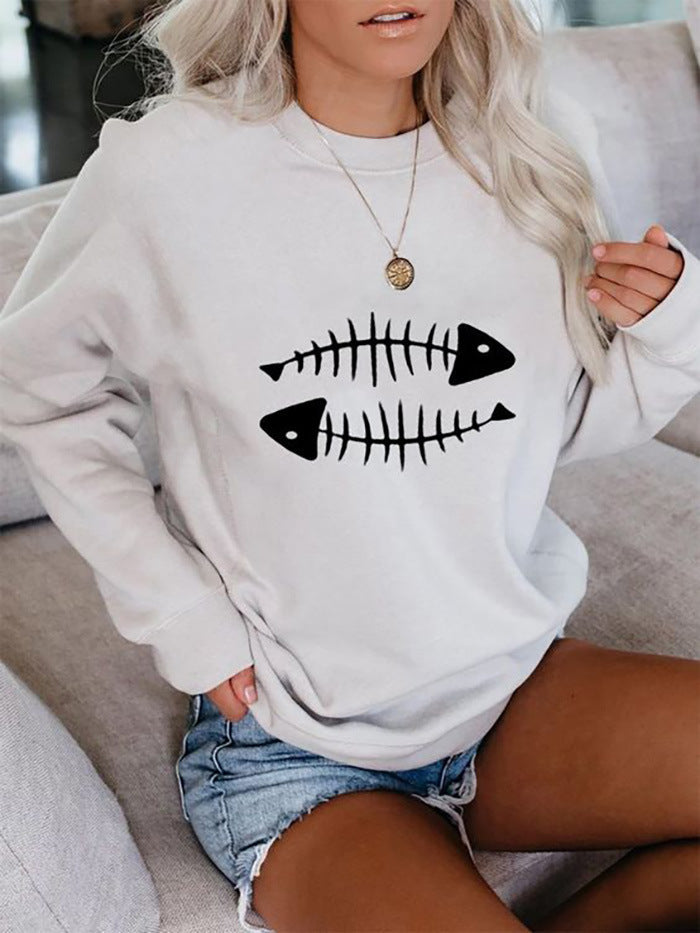 Long-sleeved Pullover Loose Round Neck Sweatshirt