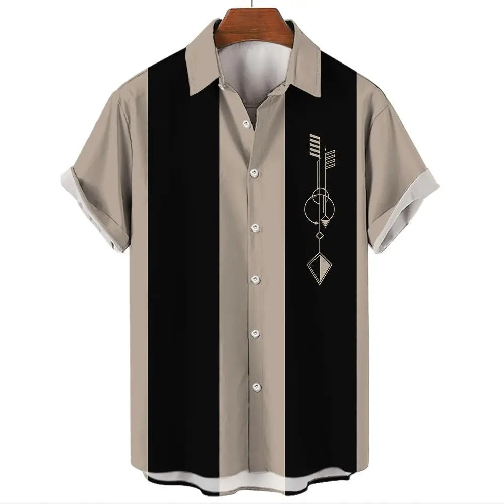 Men's Hawaiian Shirt Button Short Sleeve