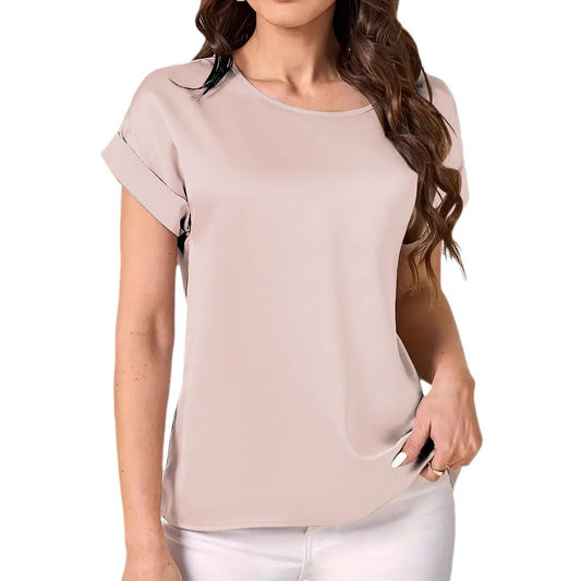 Smooth Surface Short Sleeve Loose
