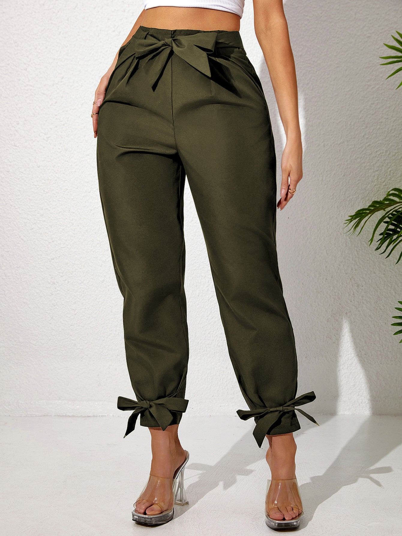 Plus Size Ankle Strap Women's Pants