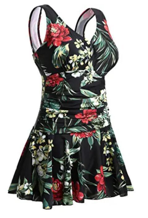 Women's Plus Size Cherry One-piece Swimsuit Dress