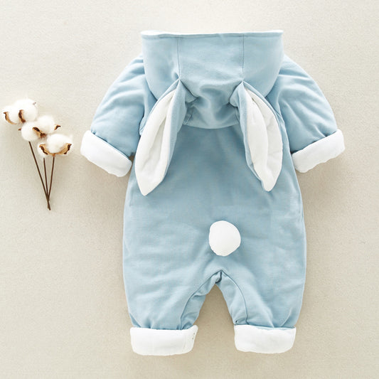 Cotton padded Baby romper chinchilla hooded