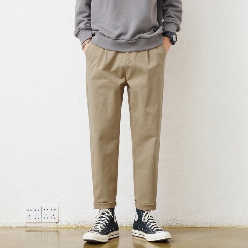 All-matching Khaki Tooling Straight-leg Pants