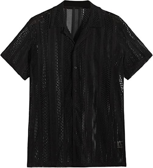Nice Button Knitted Short-sleeved Shirt Men's Shirt