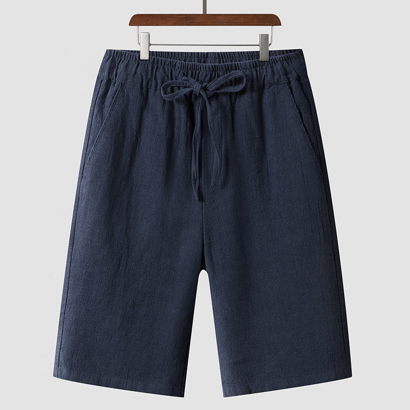 Linen Shorts Men's Cropped Pants