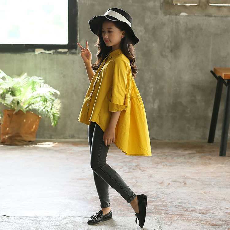 Girls' Big Kids Loose Fashionable Tops Korean Style